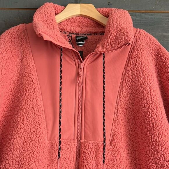 $130 Under Armour Women's Legacy Sherpa Full-Zip Jacket in Deco Rose NWT - Picture 5 of 12